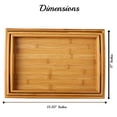thumbnail image 2 of Plateau de Service en Bambou 3 Pcs avec Poignées, Ensemble de Plateaux de Service Emboîtables, 2 of 6