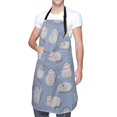 thumbnail image 2 of Zufioo Cute Fat Cat Print Adult Waterproof Apron, Cooking Apron, Flower Arranging and Painting Apron-Adjustable Straps, with Pockets, Kitchen Supplies-One Size, 2 of 9
