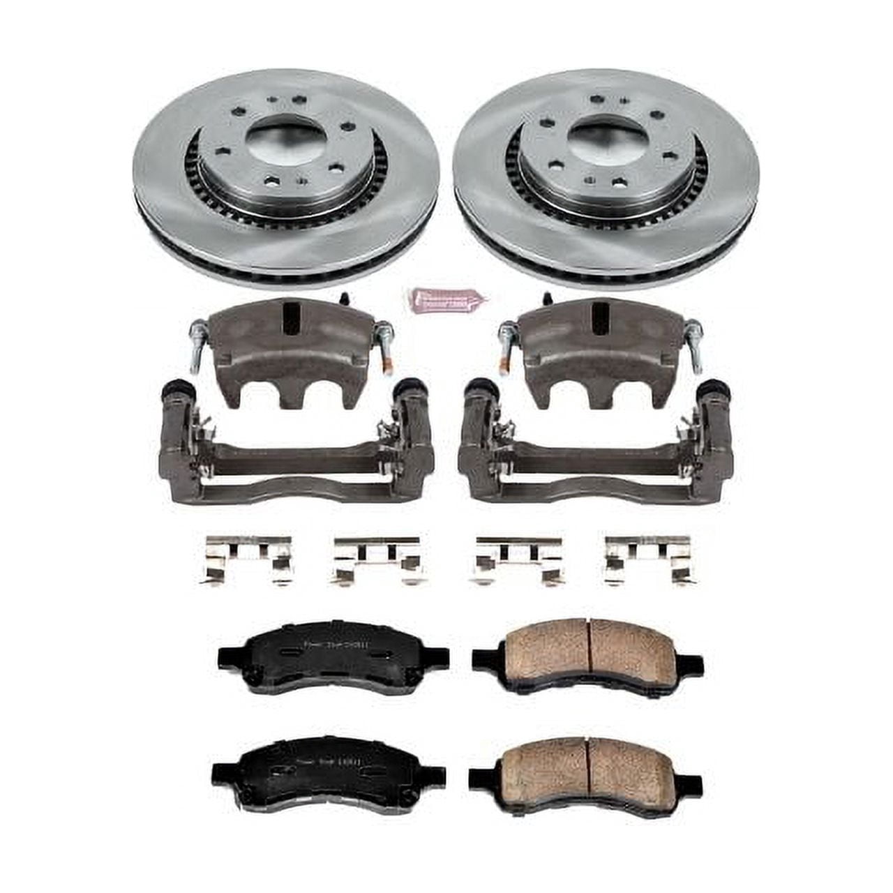 PowerStop Front Stock Replacement Brake Pad and Rotor Kit with Calipers Fits: BUICK CHEVROLET GMC ISUZU Select Models KCOE2084B