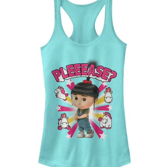 Junior's Despicable Me Agnes Please Racerback Tank Top Cancun Large