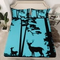 thumbnail image 2 of Manfei Jungle Wildlife Deer Bed Sheets, Rustic Farmhouse Animal King Sheets, Teen Adult Man Sheet Set, Lightweight Room Decor, 4-Piece, 2 of 7