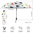 thumbnail image 3 of FORMRS Travel Umbrella Folding Auto Open Close Windproof Rain UV Protection, White Minimalist Triangles, 3 of 8
