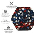 thumbnail image 3 of Fuzoiu Red Blue White Stars Print Leather Coasters Set,Drink Coasters Set of 4,for Tabletop Protection, Durable PVC Coasters,Home Décor and Housewarming Gift-Hexagon, 3 of 6
