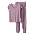 thumbnail image 2 of Ailaofu Women's Buttery Soft Modal Pajama Set - Breathable 2-Piece Lounge Sleepwear with Elastic Waist, 2 of 5