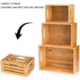 thumbnail image 4 of Youeon Set of 3 Bamboo Nesting Crates with Handles, 14.6/12/9.5 Inch Bamboo Crates for Storage and Rustic Decor, Decorative Storage Crate Box for Kitchen, Pantry, Office, 4 of 7