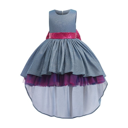 

Ozmmyan Girls Princess Dresses Holiday Dresses Toddler Girls Color Net Yarn Shiny Bowknot Birthday Party Gown Kids Floor-length Princess Dresses Gift For Halloween Christmas