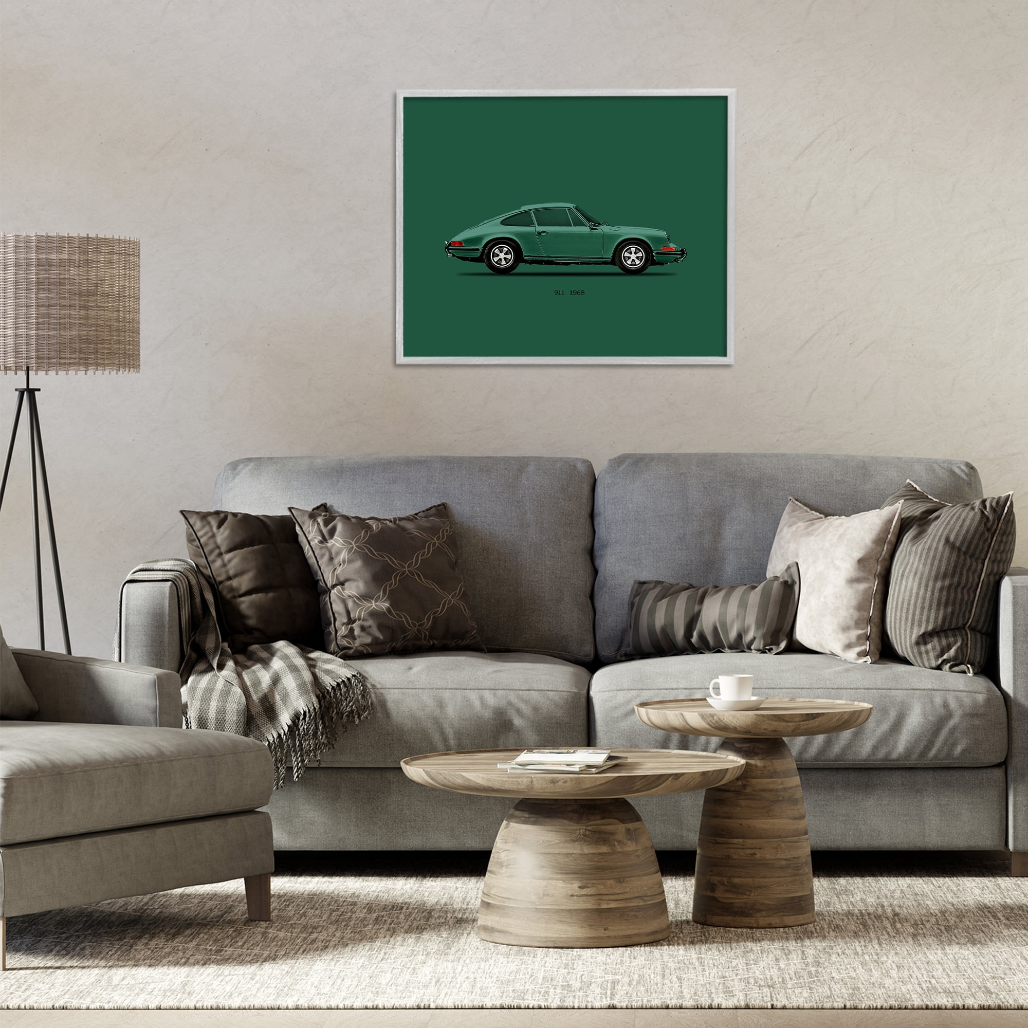 Stupell Industries Green Toned Classic Car Gray Framed Giclee Art, design by Mark Rogan