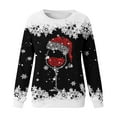 thumbnail image 4 of Suitable Christmas Sweaters For Women Teen Girls Long Sleeve Crewneck Sweatshirt Cute Reindeer Graphic Xmas Shirts, 4 of 4