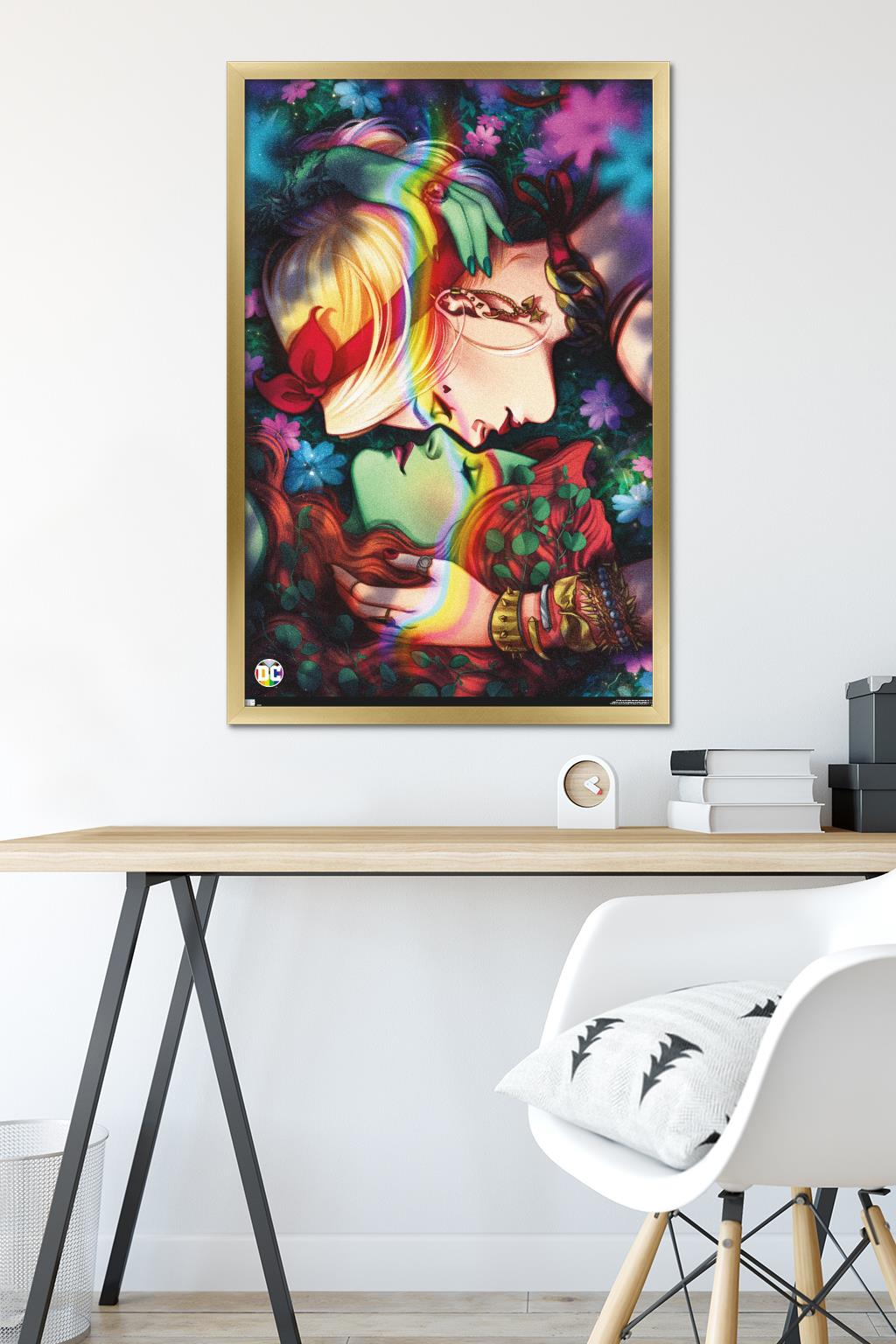 DC Comics - Harley Quinn and Poison Ivy Pride Wall Poster, 22.375" x 34" Framed