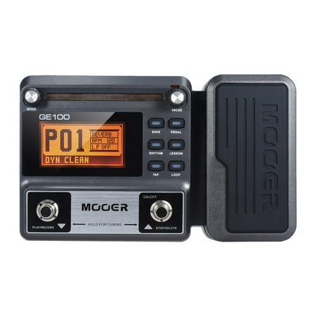 Guitar Loop MOOER GE100 Guitar Multi-effects Processor Effect Pedal with Loop Recording(180 Seconds) Tuning Tap Tempo Rhythm Setting Scale & Chord Lesson Functions ()