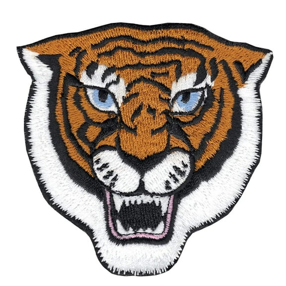 Tiger Head Embroidered Iron On Patch