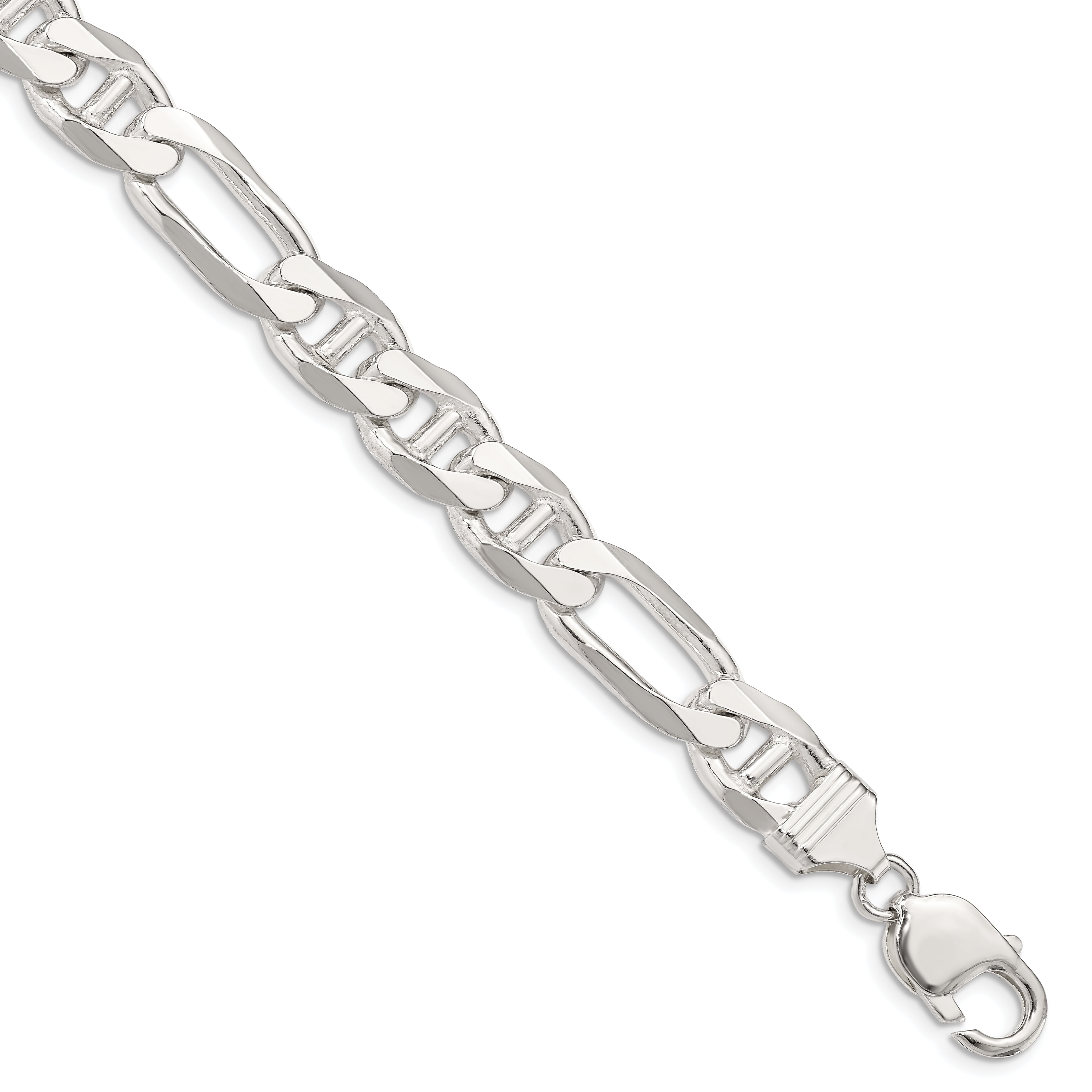 Mens Womens Solid 925 Sterling Silver Figaro Link Bracelet Anklet Chain Necklace