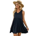 thumbnail image 2 of KingShop Women's V-Neck Tank Dress Summer Casual Tunic Dress Casual Cover Up Plain Tank Dress, 2 of 6