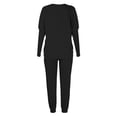 thumbnail image 6 of Ersazi Lounge Sets For Women Women'S Color Loose Casual Two-Piece Sets Long Sleeve Shirt Blouse And Pants Set With Pocket Black L, 6 of 9