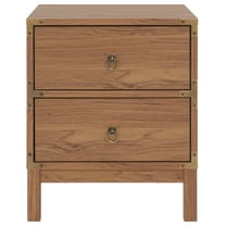 SAFAVIEH Galio Traditional 2 Drawer Nightstand, Oak/Gold