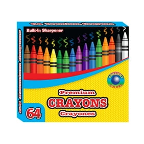 BAZIC Crayons 64-Count Coloring Crayon Set w/ Sharpener (64/Pack), 1-Pack