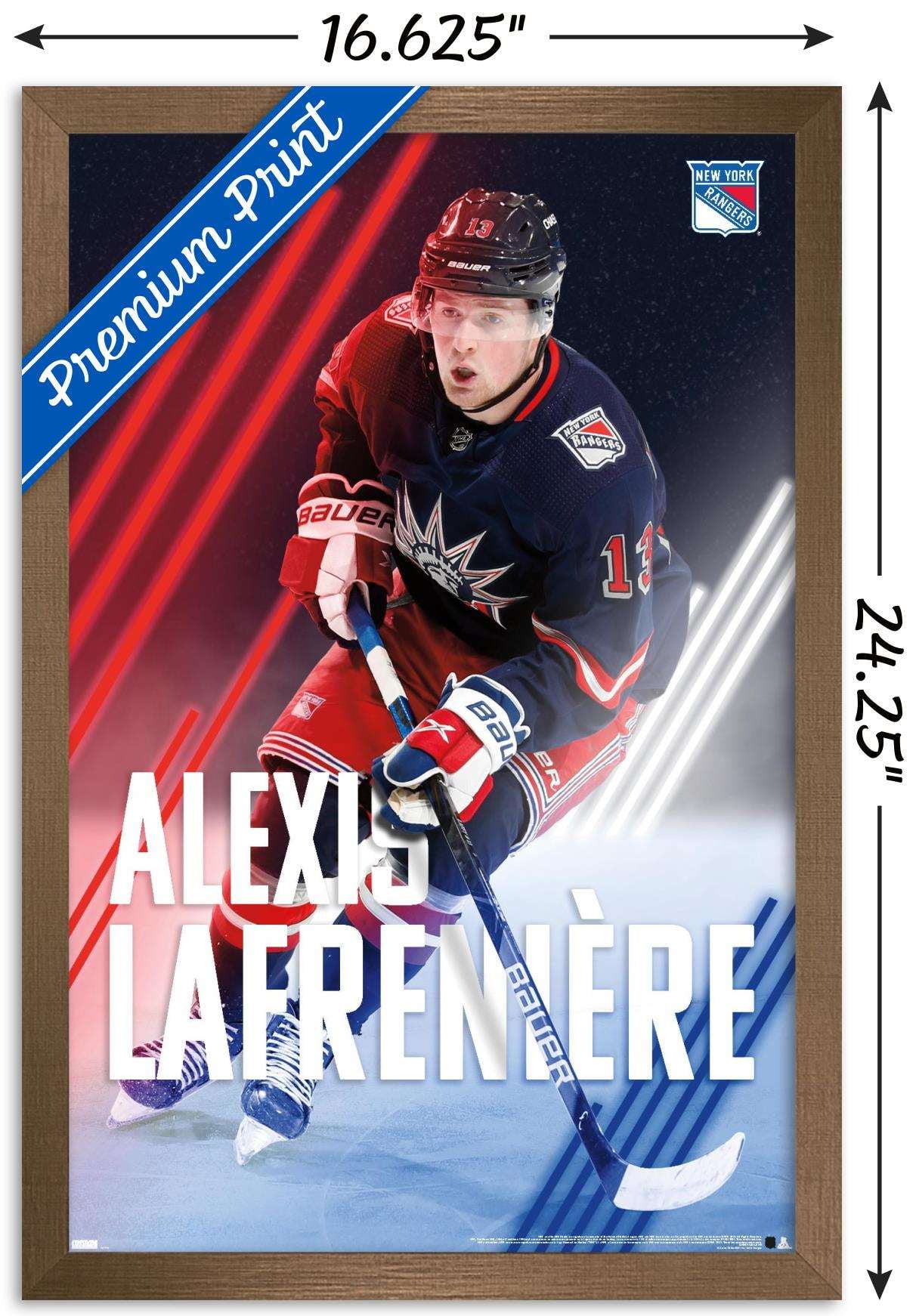 NHL New York Rangers - Alexis Lafrenière 20 Wall Poster, 14.725" x 22.375", Framed