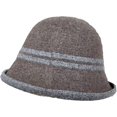 thumbnail image 3 of CoCopeaunts Women's Bucket Hat Double Stripe Wool Fisherman Hat Fashion Versatile Outdoor Fashion Roll-up Brim Warm Winter Hat, 3 of 8