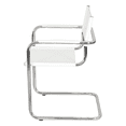 thumbnail image 4 of Breuer Chair Company Mart Stam Cantilever Armchair Arm Chair w/ Chrome Steel Frame & White Bonded Leather by Furnish Theory, 4 of 7