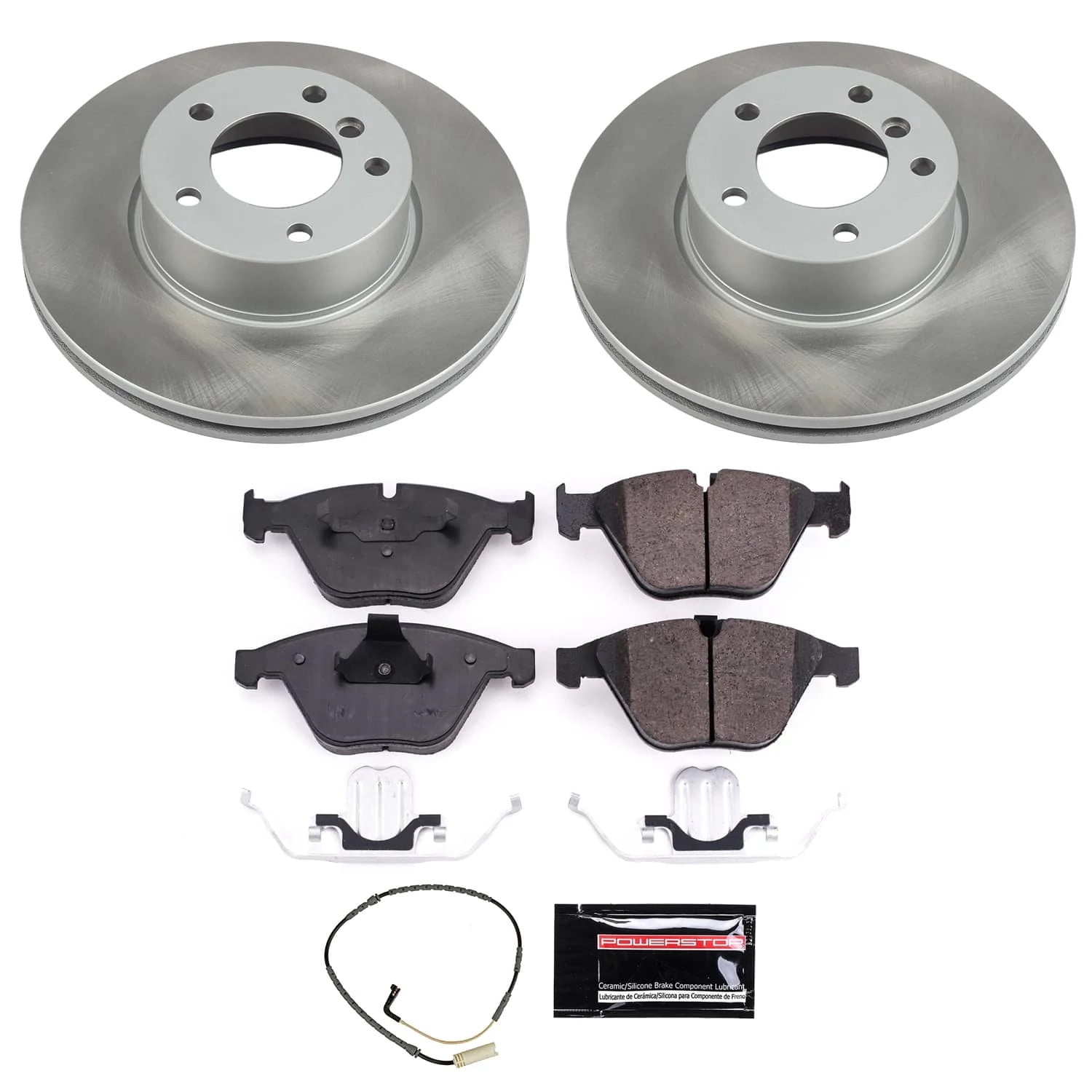 PowerStop Front Semi-Coated Rotor and Low-Dust Ceramic Brake Pad Kit SC4678