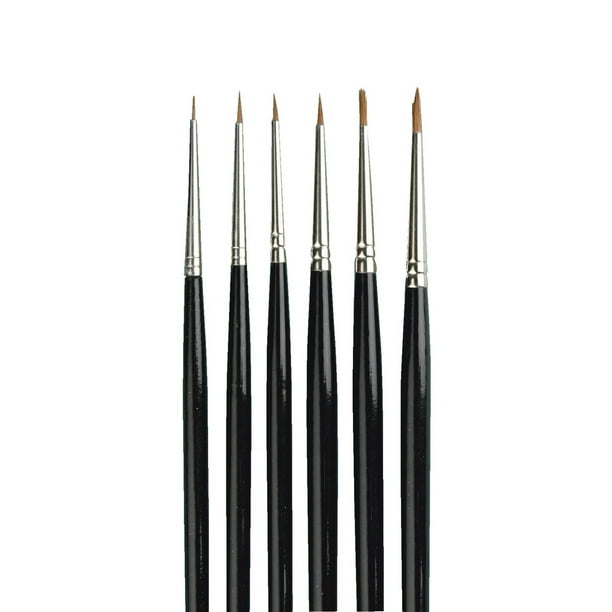Sax Red Synthetic Detail Spotter Paint Brushes, Assorted Sizes, Black ...