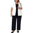 thumbnail image 2 of Agnes Orinda Women's Plus Size Blazers Single Breasted Notched Lapel Short Sleeve Office Jackets 1X White, 2 of 7
