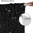thumbnail image 6 of Moon Curtains, Night Starry Sky Abstract White New Moon Fantasy Shiny Galaxy Space Print Window Treatments for Bedroom Living Room 84x84in, 6 of 6