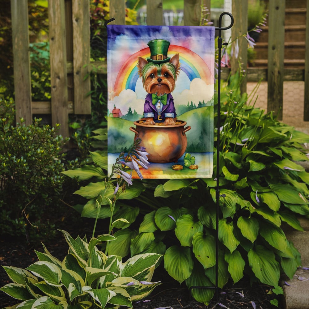 Yorkshire Terrier St Patrick's Day Garden Flag 11.25 in x 15.5 in