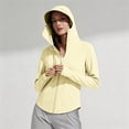 thumbnail image 5 of Vinsonshop Women's UPF 50+ Sun Protection Hoodie Jacket Lightweight Long Sleeve Zip Up Sun Shirt with Face Cover for Hiking Running Outdoor Yellow S, 5 of 6