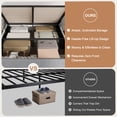 thumbnail image 6 of Amolife Full size Hydraulic Lift Storage Bed Frame with Wingback Headboard, Corduroy Upholstery, Gray, 6 of 9