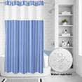 thumbnail image 2 of No Hook Shower Curtain, Navy Blue Stripe Shower Curtains for Bathroom with See Through Top Window, Modern White Vertical Striped Geometric Waterproof & Washable Bath Curtain Narrow 54"x78", 2 of 9
