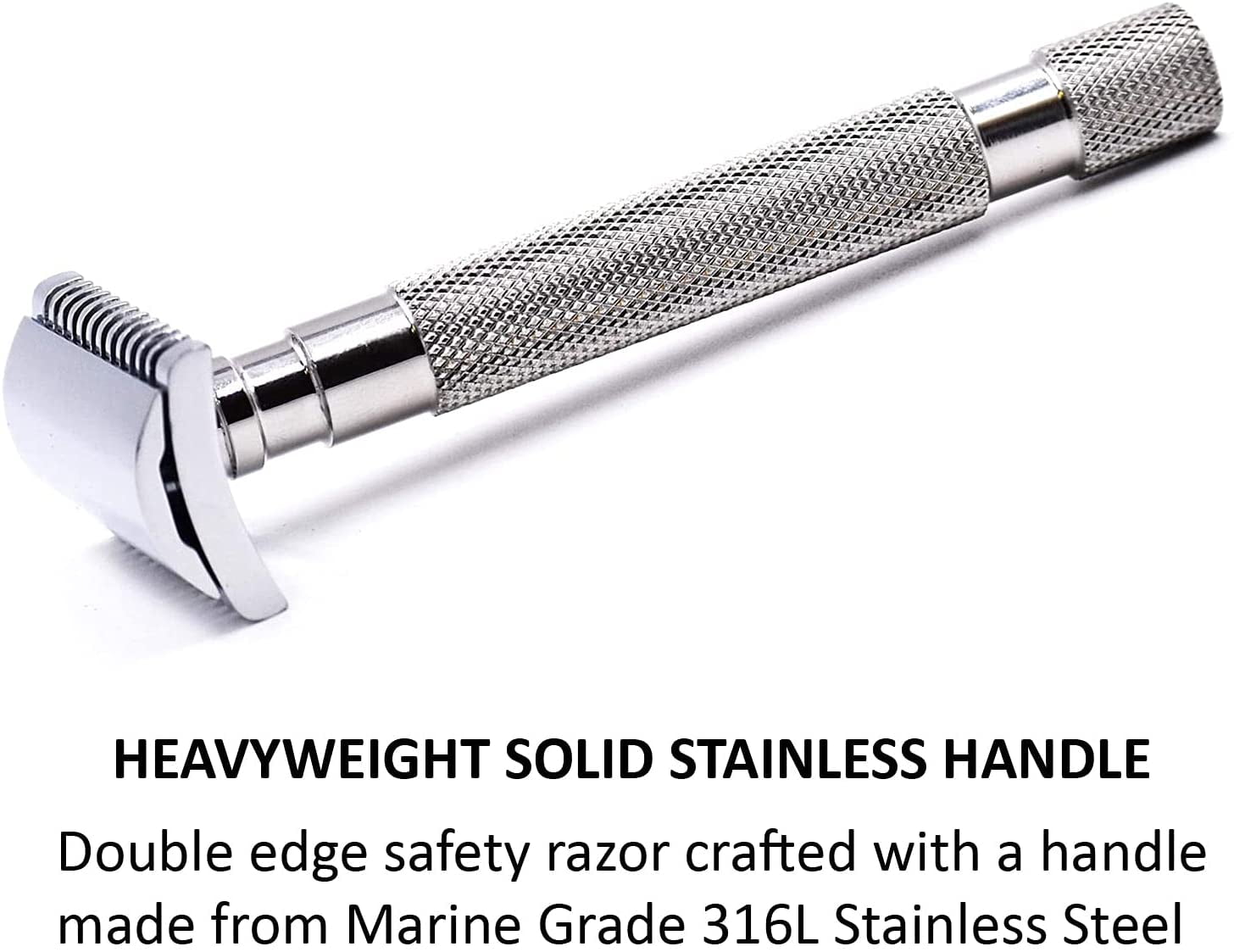 Parker Safety Razor 68S Stainless Steel Handle Double Edge Safety Razor with 5 Parker Razor Blades
