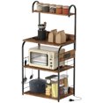 thumbnail image 1 of HOMCOM Baker's Rack with Power Outlet, Microwave Stand, Rustic Brown, 1 of 10