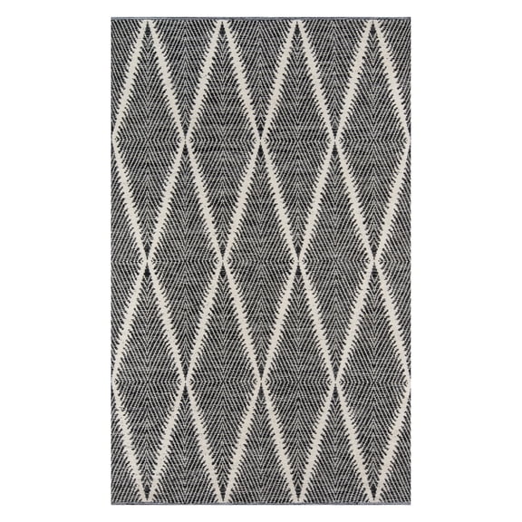 Erin Gates by Momeni River Beacon Black Hand Woven Indoor Outdoor Area Rug 5' X 7'6"
