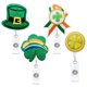 thumbnail image 1 of Botón de fácil extracción de fieltro de hierba para Festival de la suerte, insignia telescópica de hierba de cuatro hojas, desplazamiento fácil de tirar, regalo de vacaciones, verde, irlandés, 4 Uds., 1 of 5