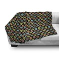 thumbnail image 2 of Leaves Soft Flannel Fleece Throw Blanket, Symmetric Abstract Rhythmic Colorful Leaf Designs on Dark Backdrop, Cozy Plush for Indoor and Outdoor Use, 50" x 60", Charcoal Grey Multicolor, by Ambesonne, 2 of 5