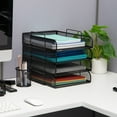 thumbnail image 2 of Mind Reader Stackable Paper Tray, Desktop Organizer, Metal, 10.5"L x13.5"W x11.25"H, 4 Pcs, 2 of 8