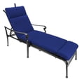 thumbnail image 3 of Jordan Manufacturing 74" x 22" Veranda Cobalt Blue Solid Rectangular Outdoor Chaise Lounge Cushion with Ties and Hanger Loop, 3 of 12