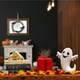 thumbnail image 3 of 9 in. Halloween Figurine, White, Happy Ghost, 3 of 3