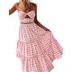 thumbnail image 4 of Txlixc Falda de verano para mujer Boho cintura elástica plisada línea A fluida falda larga de playa con bolsillos Txlixc  Moda, 4 of 7