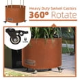 thumbnail image 3 of WORTH Metal Round Planter with Wheels - 14.6''H Modern Heavy Duty Flower Pot Raised Garden Bed - Industrial & Residential - All Weather Use - Indoor Outdoor Garden Deck Vegetables Tomato Use - Rusty, 3 of 6