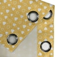 thumbnail image 5 of Ambesonne Romantic Grommet Curtain, Heart Shapes and Dots, 50" x 54", Yellow White, 5 of 6