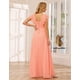 thumbnail image 2 of Vestido de dama de honor TIRAS con volantes en gasa burdeos para boda, 2 of 7