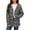 Black, variant on Womens Plaid Shacket Jacket, Long Sleeve Zip Up Fleece Hooded Jackets Warm Coat Khaki L