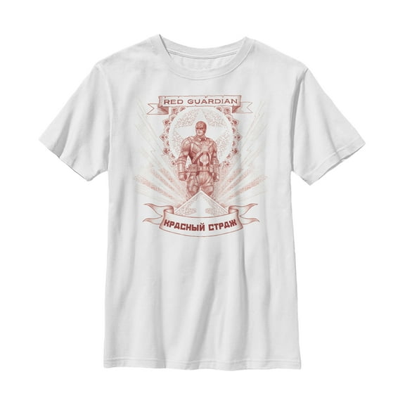 Boy's Marvel Black Widow Guardian Halo  Graphic Tee White Large