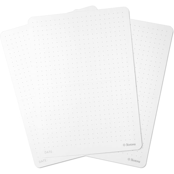 Notsu Dot Grid Index Cards 5x7 inch, 40 ct | Thick Foldable Dotted Note Cards w/Rounded Corners | Premium Heavy Duty Paper 350 gsm