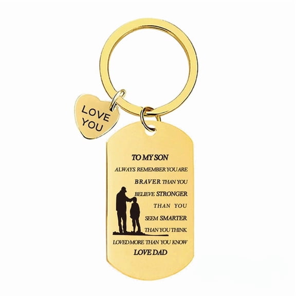 Heart-shaped keychain charm as a sentimental gift for Father's Day Personalized metal engraved keychain