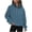 Navy, variant on Womens Sweatshirts Womens Half Zipper Pullover Trendy Mock Neck Long Sleeve Solid Color Open Front Pocket Tops Loose Fall Comfortable Workout Outerwear Versatile
