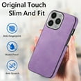 thumbnail image 6 of Nalacover Slim Case for iPhone 12 Pro, Skin Friendly PU Leather Soft Lining Cover, Lightweight TPU Shockproof Plating Buttons Camera Lens Protection Case for iPhone 12 Pro, Purple, 6 of 11