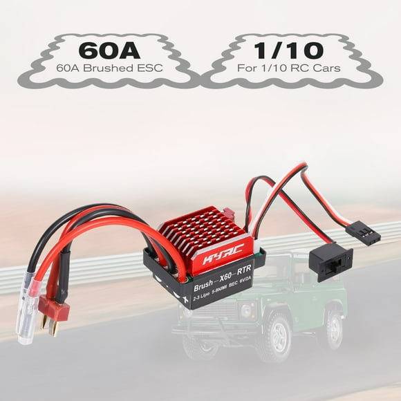 Amdohai 60A ESC RC Car ESC Brushed Electric Speed Controller 6V/2A BEC Replacement for 1/10